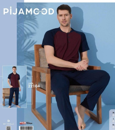 Пижама Pijamood синий, бордовый