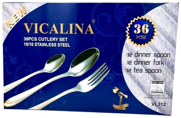 Набор столовых приборов Vicalina 36 шт, серебристый 2419007