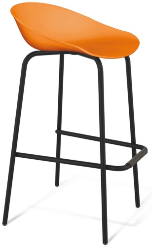 Барный стул ТЭТАХОУМ ST19/S29 04000000704, 87.5x51x56 см, черный, оранжевый