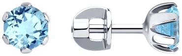 Пусеты SOKOLOV 92020039 вес 1.49 г серебро, топаз