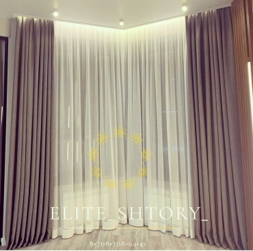 Комплект Elite Shtory 300x300 см 2 шт, велюр, розовый