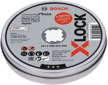 Диск отрезной абразивный 125x22.23х1 мм, Bosch 2608619267