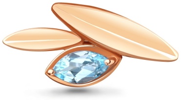 Брошь AQUAMARINE 7734302 вес 2.14 г серебро, топаз