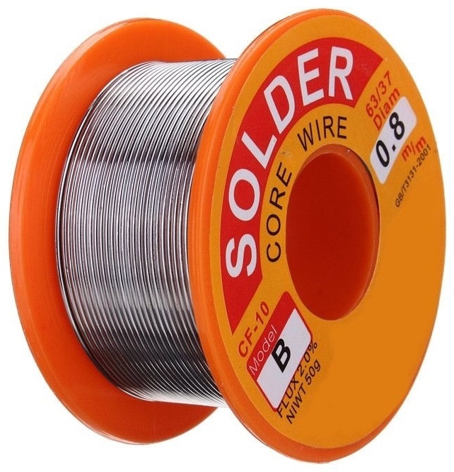 KAINA мягкий (легкоплавкий) проволока с флюсом/канифолью D 0.8 мм 50 г, solder