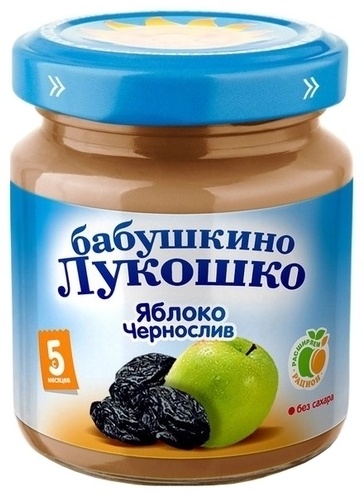Купить Детское пюре Бабушкино Лукошко чернослив, яблоко 100 г в Алматы ...