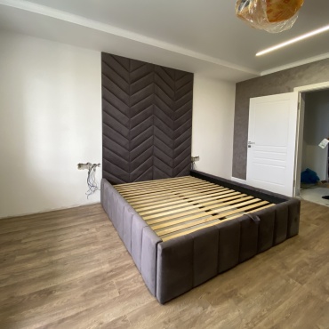 Кровать Zhasmin Блисс 200/220 двуспальная, 200x220 см (без матраса, без подъёмного механизма) коричневый