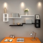 Полка Sore 3117180606, 123х17x40 см, черный, белый