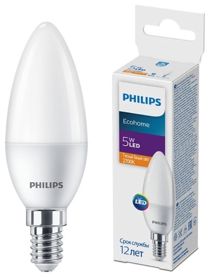 Philips 5W Е14, светодиодная, нейтральный белый