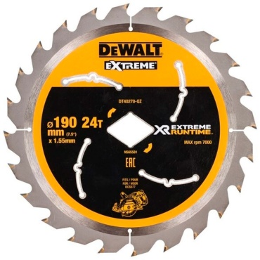 Пильный диск по дереву DeWALT DT40270-QZ, 190x30 мм, 24Т