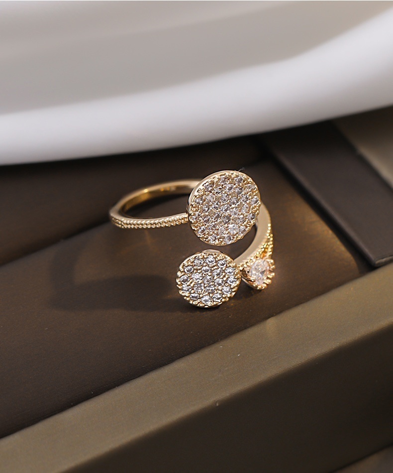 Кольцо размер регулируемый бижутерный сплав, кристаллы Swarovski