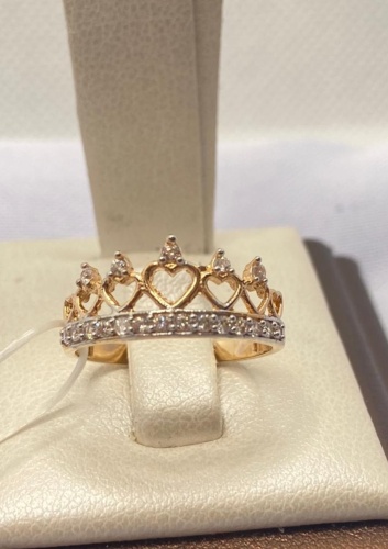 Cristal 300316835 размер 17, 18, 17.5 вес 1.69 г золото, фианит