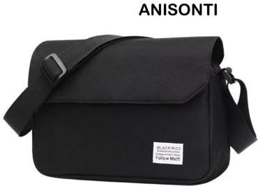 Барсетка Anisonti текстиль, полиэстер черный