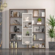 Стеллаж напольный , 150x23x180 см, белый, коричневый