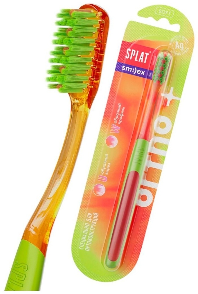 SPLAT Ortho+ щетка для брекетов мягкая жесткость 1 шт