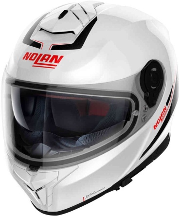 Nolan N80-8 Staple N-Com 56 белый, рисунок M