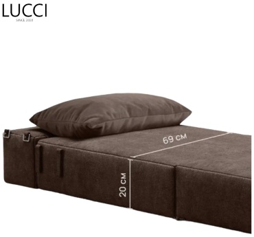 Бескаркасное кресло LUCCI 156648417 , чехол велюр, коричневый