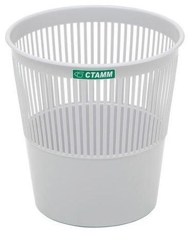 Корзина СТАММ КР22, 9 л, пластик, серый