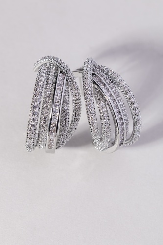 Серьги Lady accessories медицинская сталь, стекло