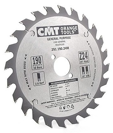 Пильный диск по дереву CMT 291.190.24M, 190x20 мм, 24Т