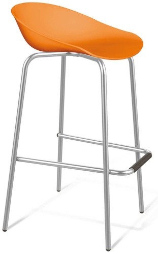 Барный стул ТЭТАХОУМ ST19/S29, 87.5x51x56 см, оранжевый, серебряный