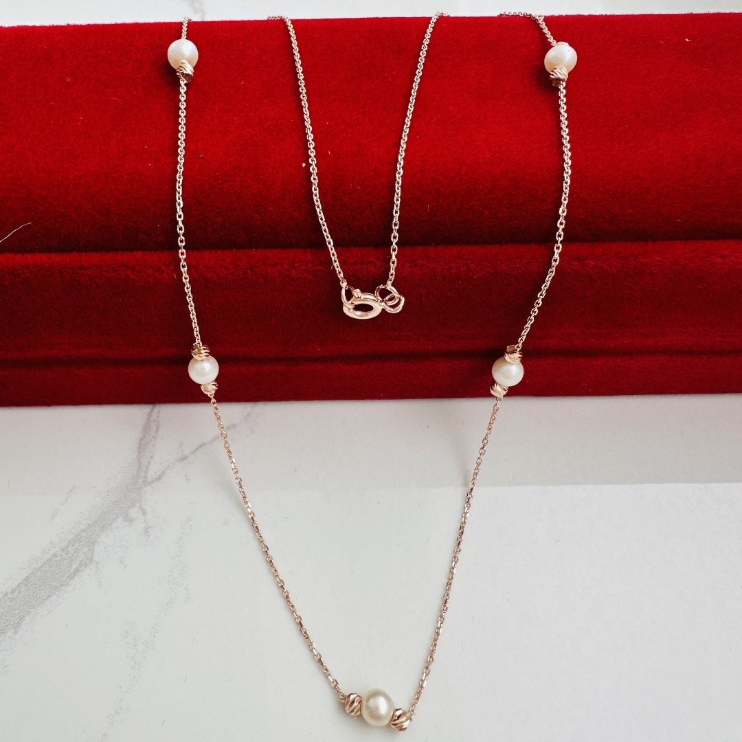 Колье SAFIYA JEWELRY KOLEZHEM172 длина 45 см вес 1.72 г золото, жемчуг