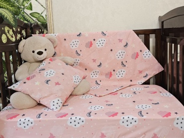 Комплект белья 240001, хлопок, розовый