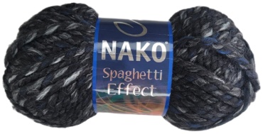 Моток NAKO Spaghetti Effect 7600 черный с проседью 60 м 100 г