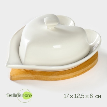 Bella Tenero масленка 41778155 фигурная 1 шт, фарфор, бамбук