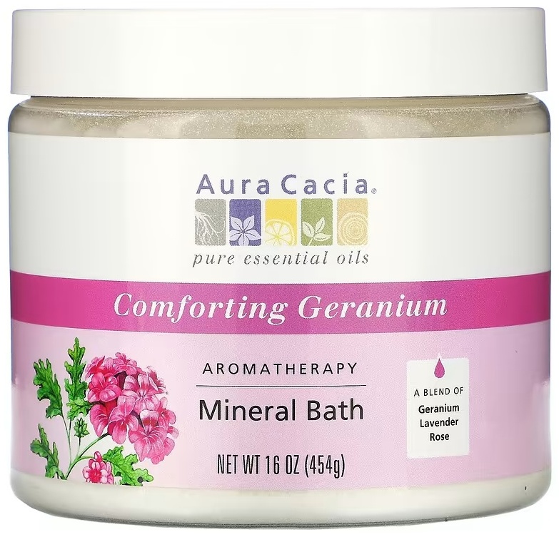 AURA CACIA Comforting Geranium морская соль 454 г
