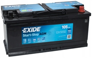 EXIDE Ek1050 AGM 105 Ач обратная