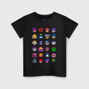 Футболка Бравл Старс Иконки Brawl Stars TMH_TREND.KZ черный