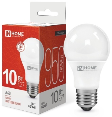 IN HOME 10W E27, светодиодная, дневной белый