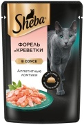 Sheba Форель и креветки кусочки в соусе форель, креветки 75 г 1 шт