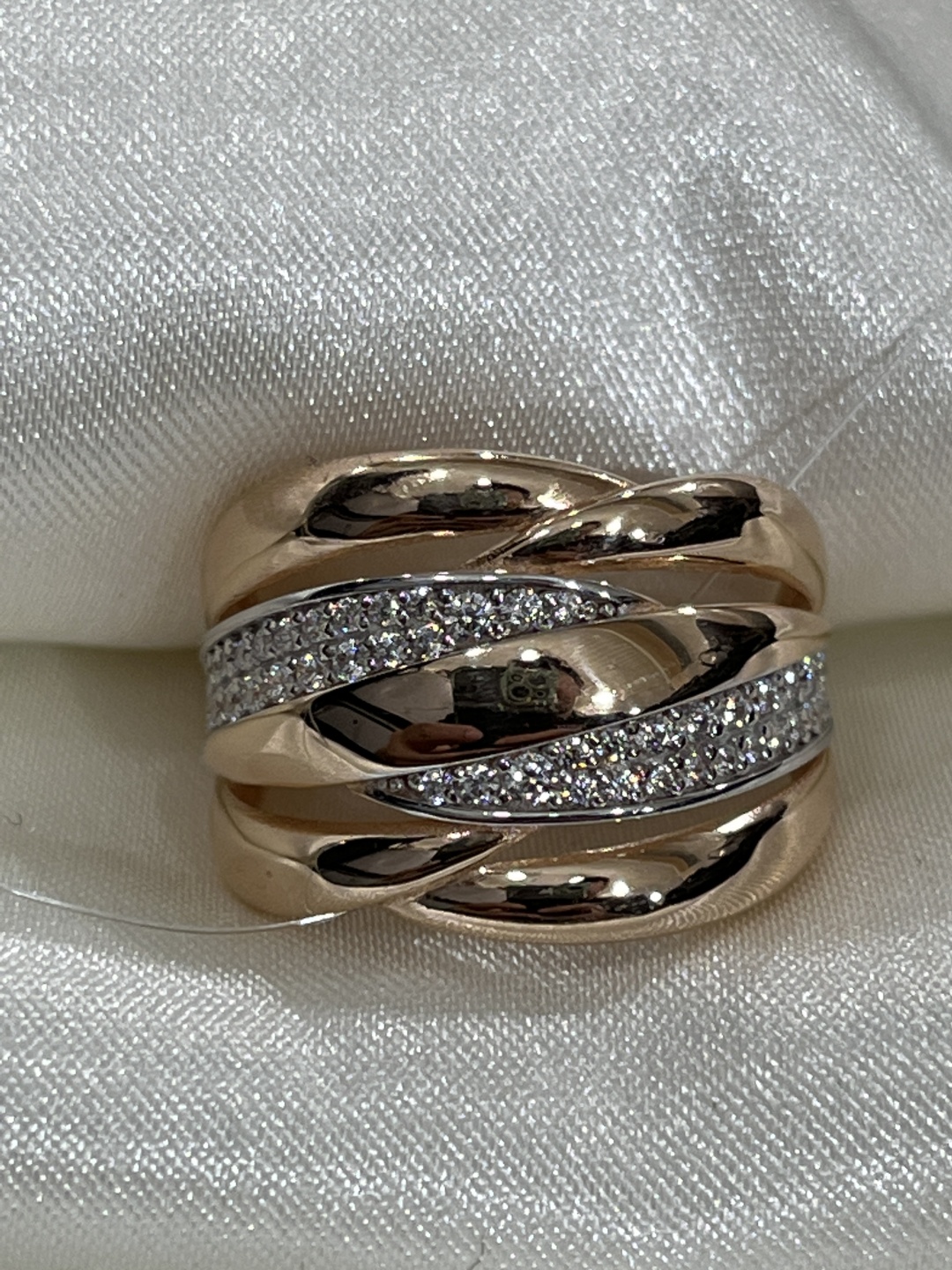 Санис 08-118067 размер 18 вес 3.19 г золото, фианит Swarovski