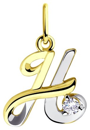 Подвеска Diamant PEN-DI-585-24085219 вес 0.96 г золото, фианит
