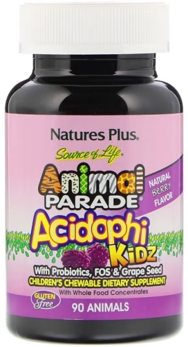 NaturesPlus Source of Life Animal Parade AcidophiKidz пастилки 90 шт