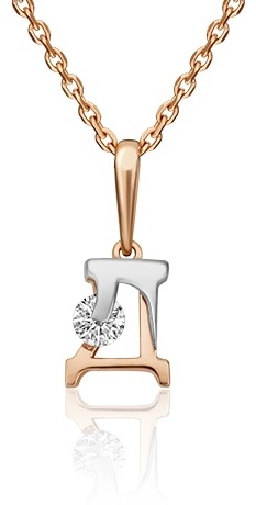 Подвеска PLATINA 03-3119-Д-401-1111 вес 0.69 золото, фианит