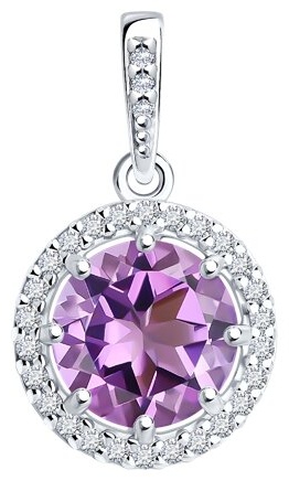 Подвеска Diamant 94-330-02052-3 вес 1.25 г серебро, фианит