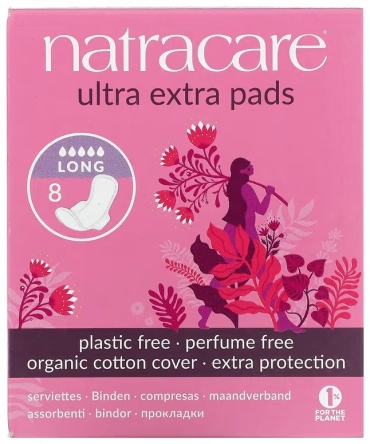 Natracare прокладки Ultra Extra Pads Long 8 шт