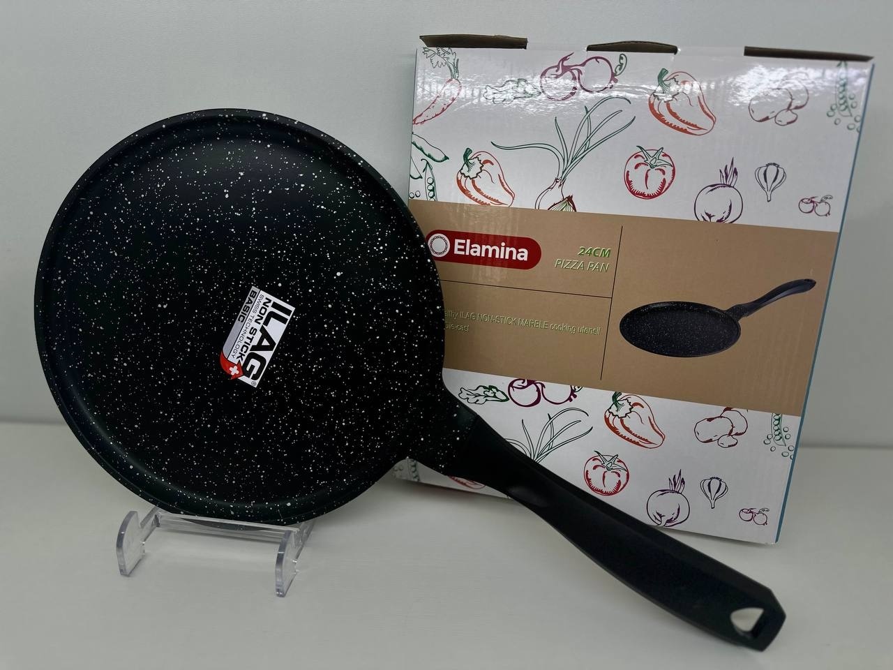 Купить Сковорода блинная Elamina BS014221 24 см, мраморная крошка в ...