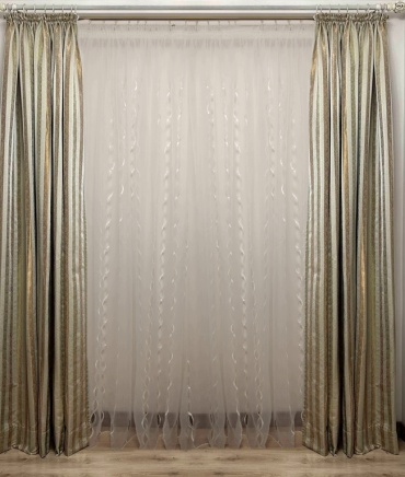 Комплект Renaissance 150x295 см 2 шт, жаккард, золотистый, коричневый