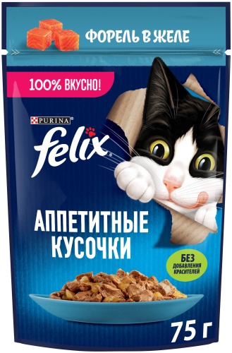Felix Аппетитные кусочки в желе форель 75 г 1 шт