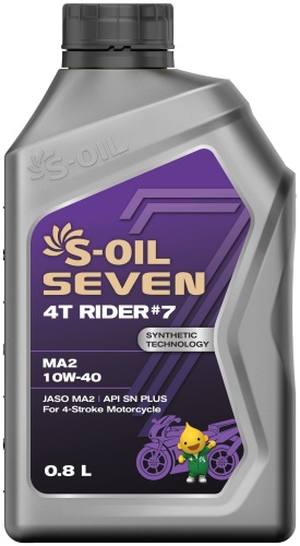 Синтетическое S-OIL 4T Rider #7 10W-40 1 л