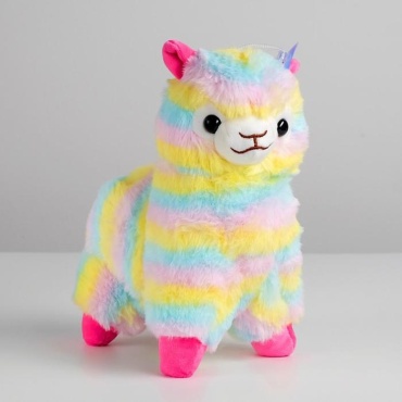 Мягкая игрушка POMPOSHKI Лама, высота 17 см, мультиколор
