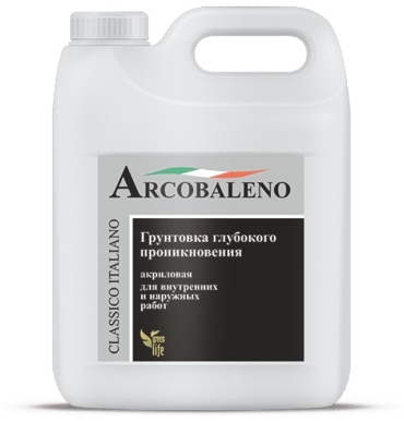 Arcobaleno акриловая белый 10 л