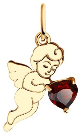 Подвеска LUXOR JEWELRY LUXOR 51-330-01373-1_0,77 вес 0.77 г золото, гранат