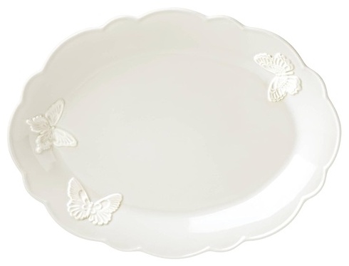 Блюдо Lenox BUTTERFLY CARVED VANILLA 41.4х30 см, керамика, 1 шт