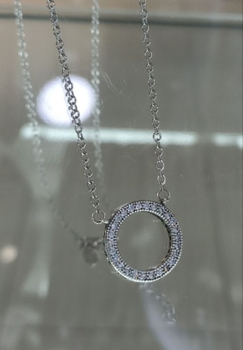 Колье HandMade TDS925-6153s длина 50 см вес 4.6 г серебро, фианит