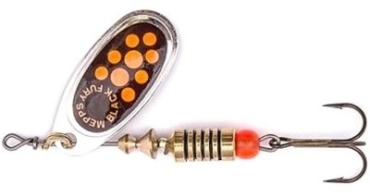Блесна Mepps Black Fury Silver Orange Dots 1 шт серебристый, оранжевый