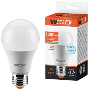 Wolta 12W E27, светодиодная, холодный белый